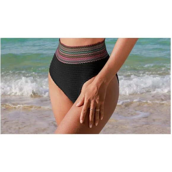 Cupshe Black High-Rise Bikini Bottoms - Size M, NWOT - Picture 1 of 5